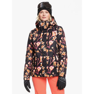 ROXY Womens Jacket Torah Bright Jetty Snow Floral DryFlight Black Size Large